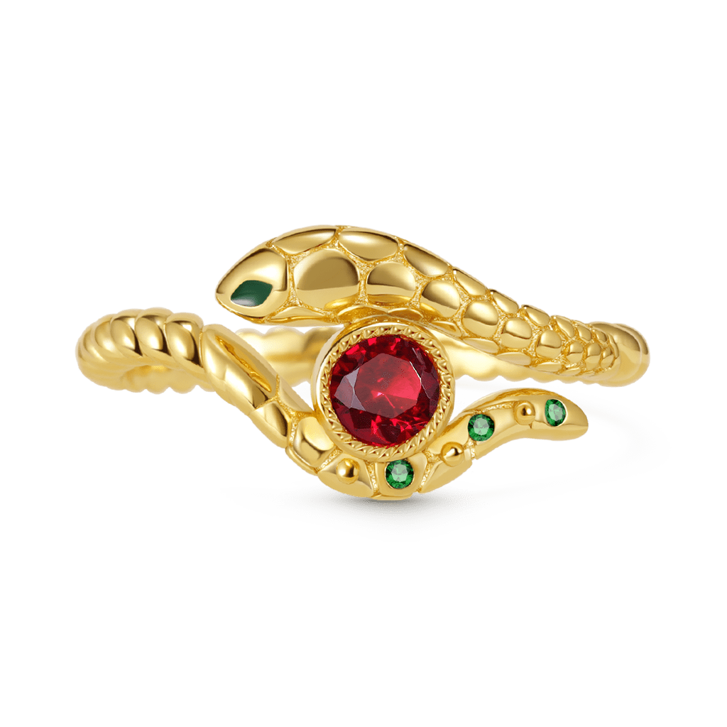Gnoce Snake Wraps Gem Twisted Rope Ring_1