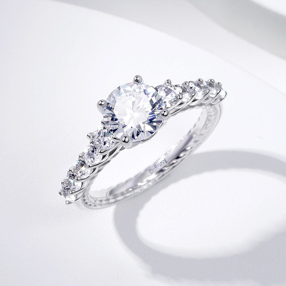 Gnoce Round Gemstone Trellis Engagement Ring with Twisted Rope Inside_3