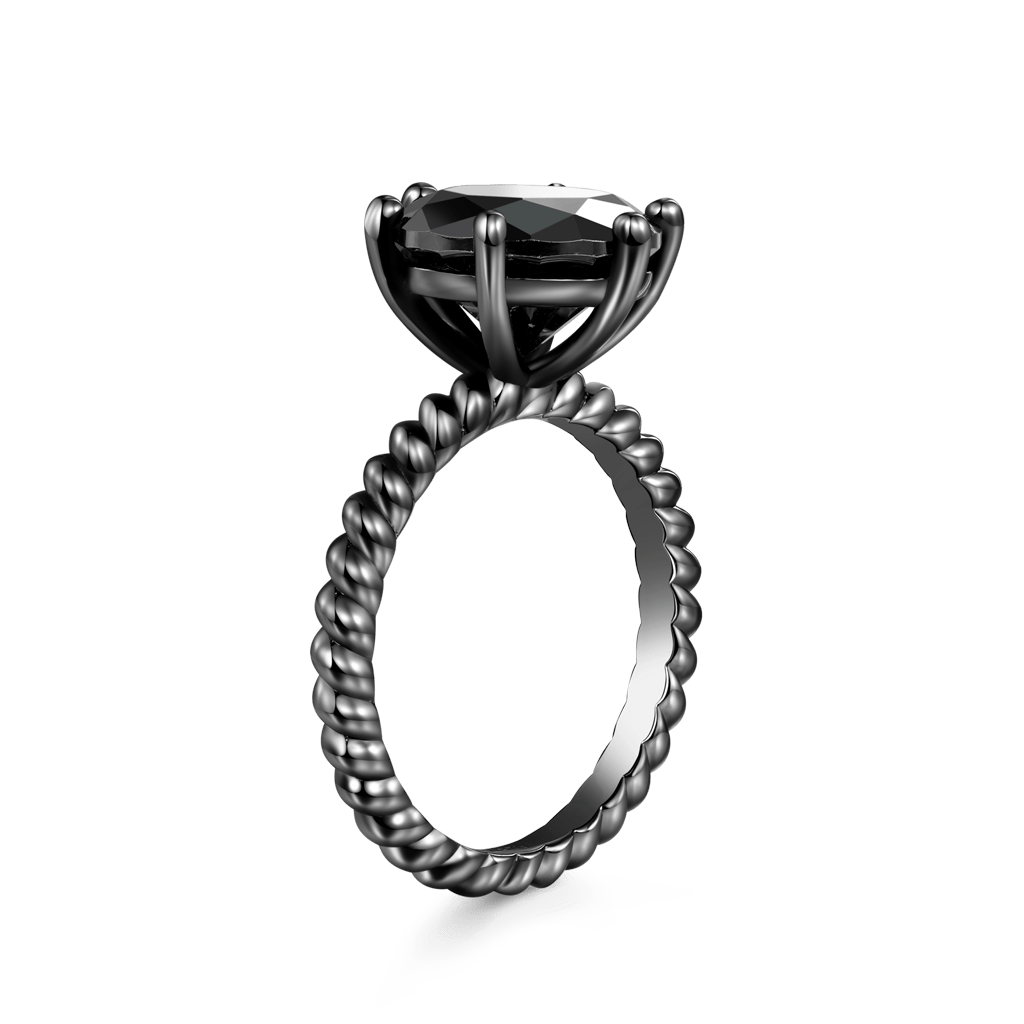 Gnoce Solitaire Twisted Rope Statement Ring_2