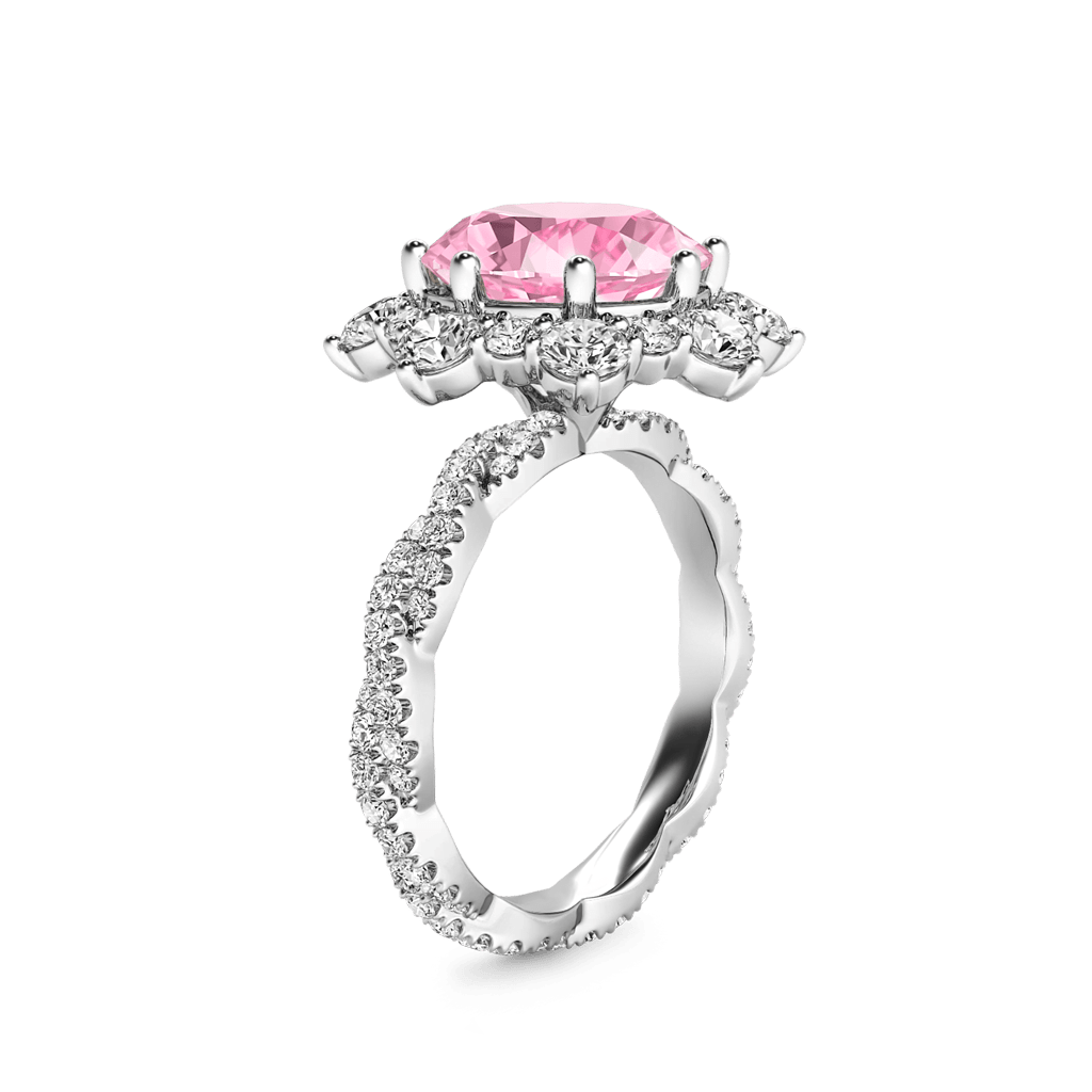 Gnoce Round-cut Cluster Halo Birthstone Ring_4