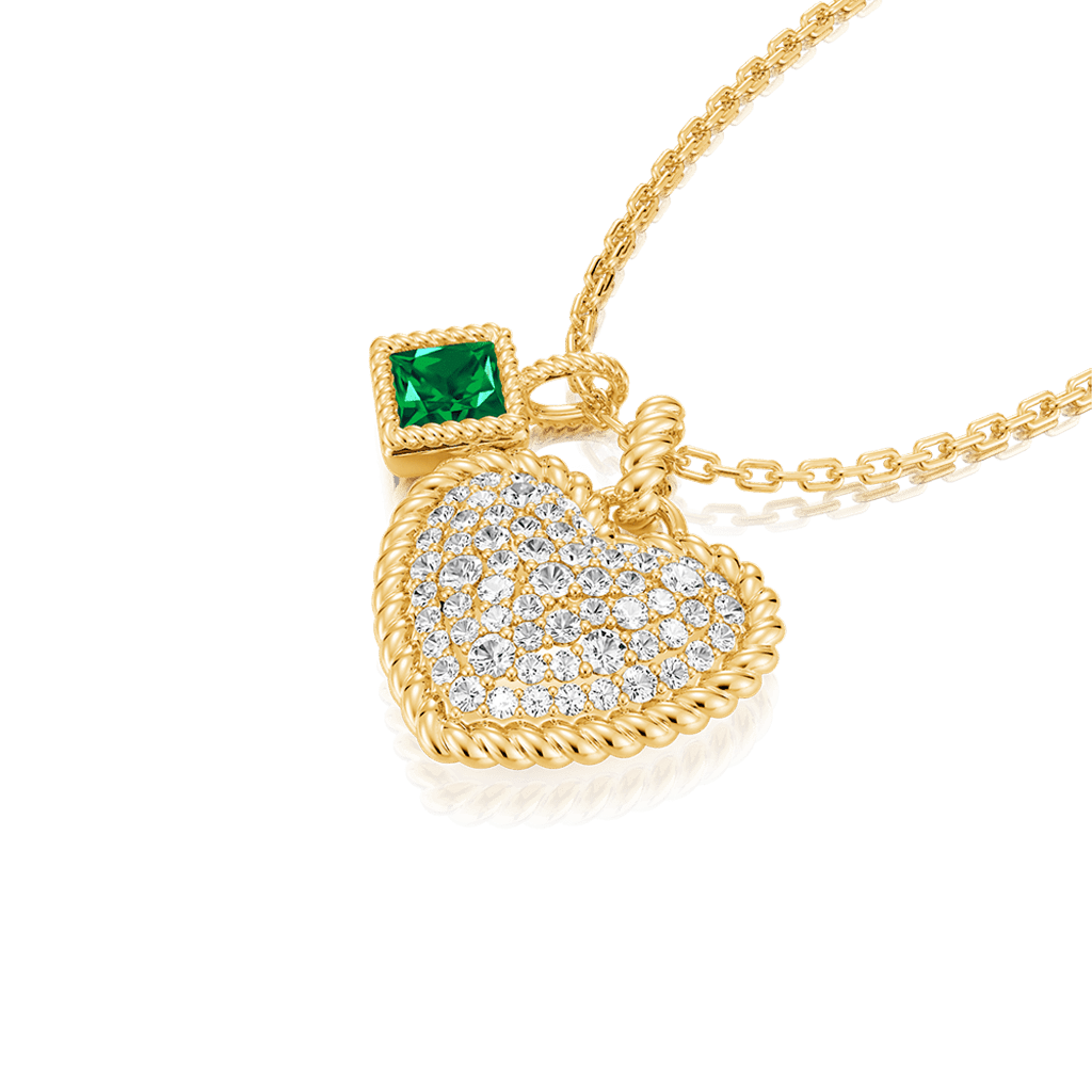 Gnoce Paved Emerald Princess Twisted Rope Necklace_2