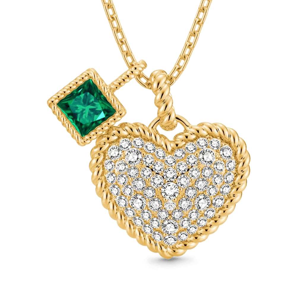 Gnoce Paved Emerald Princess Twisted Rope Necklace_1