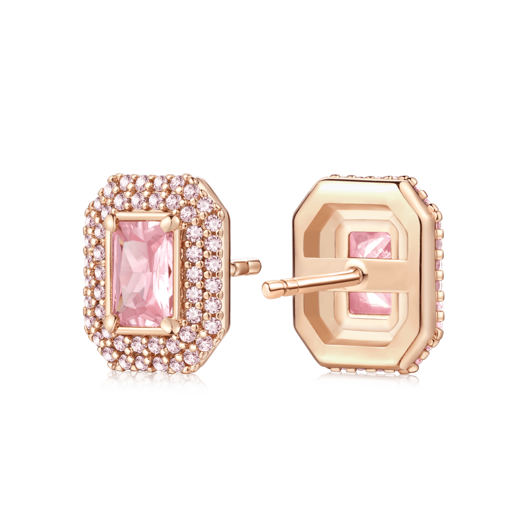Gnoce Rose Gold Square Stud Earrings_2