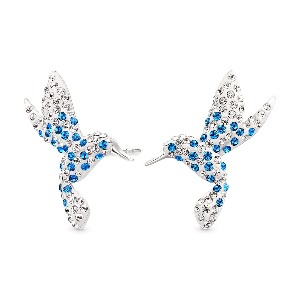 Gnoce Hummingbird Earrings Platinum-plated Silver Blend_3