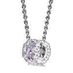 Gnoce Amethyst Paved Romantic Butterfly Drum Pendant Necklace_1