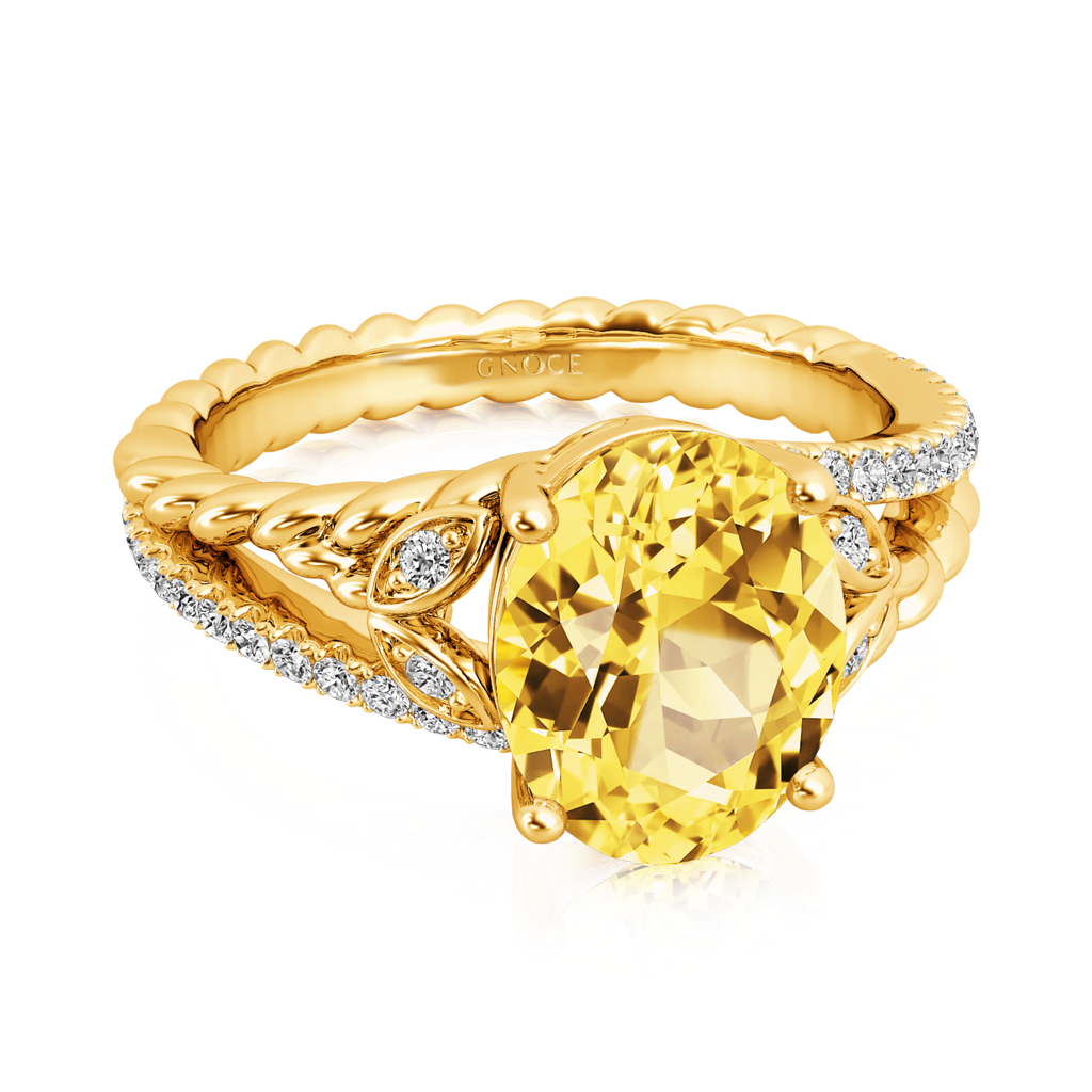 Gnoce Yellow Oval-cut Vintage Split Shank Engagement Ring_4