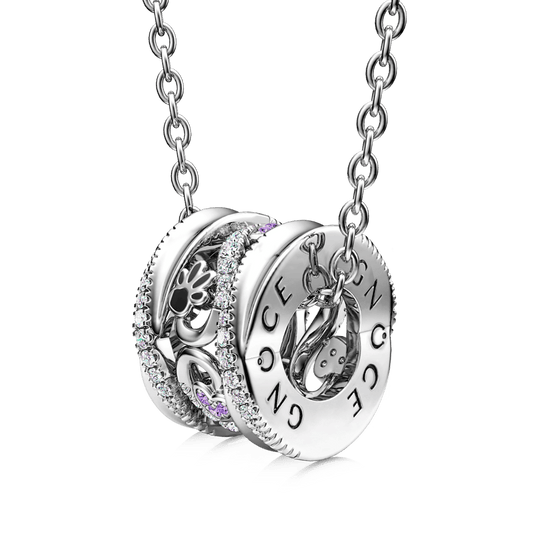 Gnoce Paws & Love Heart Twisted Drum Pendant Necklace_1