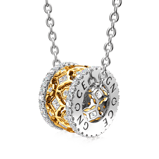 Gnoce Halo Ruby Deluxe Drum Pendant Necklace_1