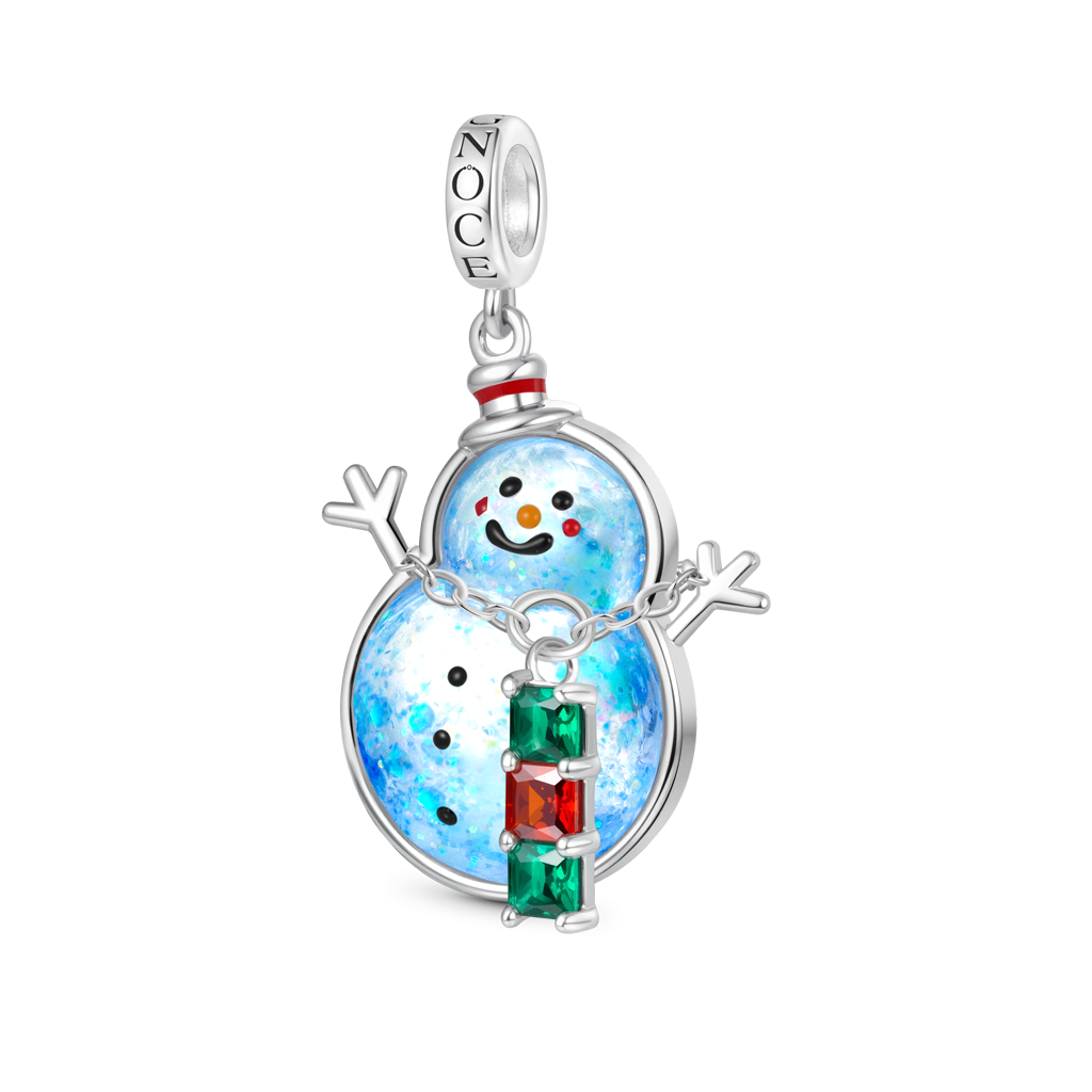 Gnoce Christmas Snowman Glow-in-the-Dark Quicksand Pendant Dangle Charm_2