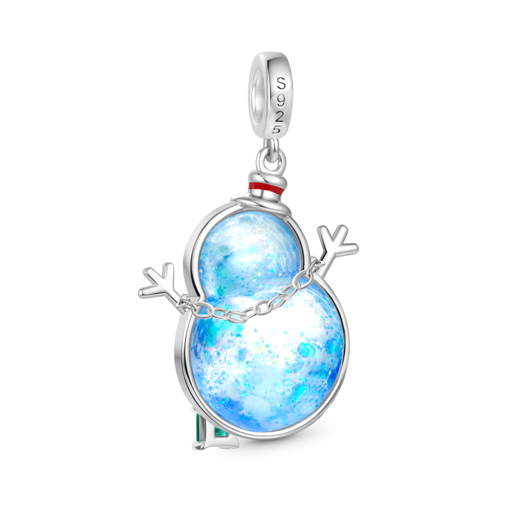Gnoce Christmas Snowman Glow-in-the-Dark Quicksand Pendant Dangle Charm_3
