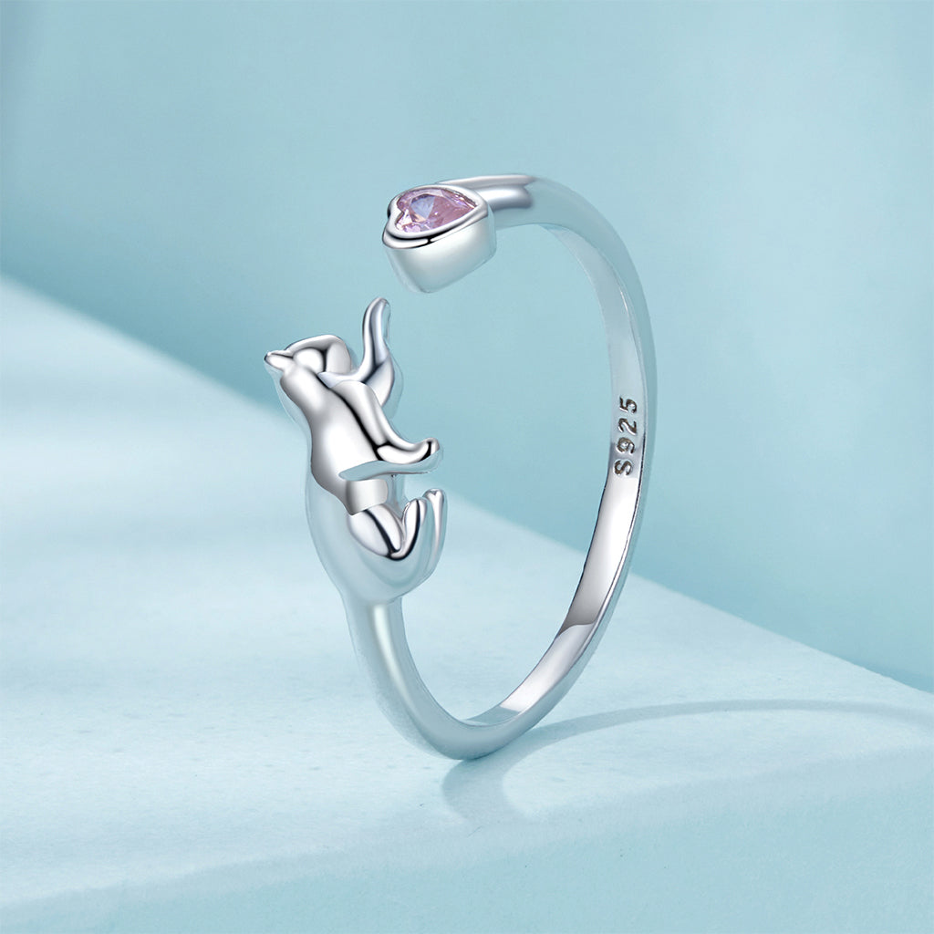 Gnoce Open Cat Kitten Pet Band Ring_2