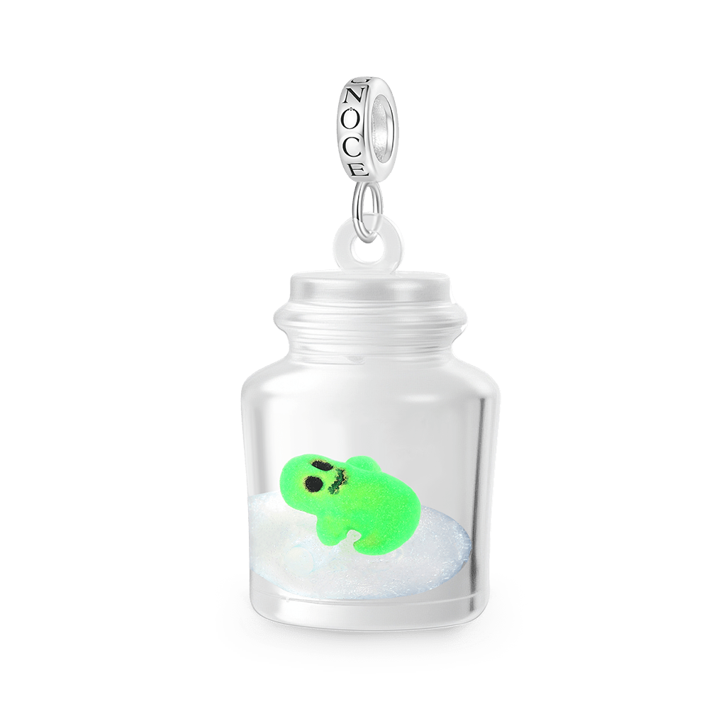 Gnoce Glow-in-the-Dark Ghost Glass Bottle Pendant Dangle Charm_2