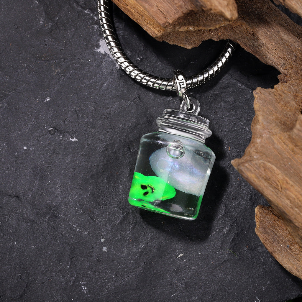 Gnoce Glow-in-the-Dark Ghost Glass Bottle Pendant Dangle Charm_4