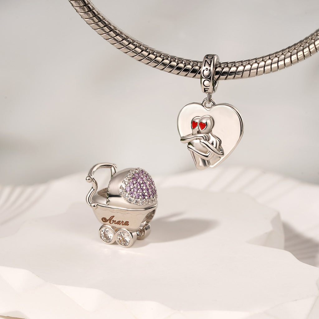 Gnoce 'Self Love' Hugging Heart Pendant Dangle Charm_3