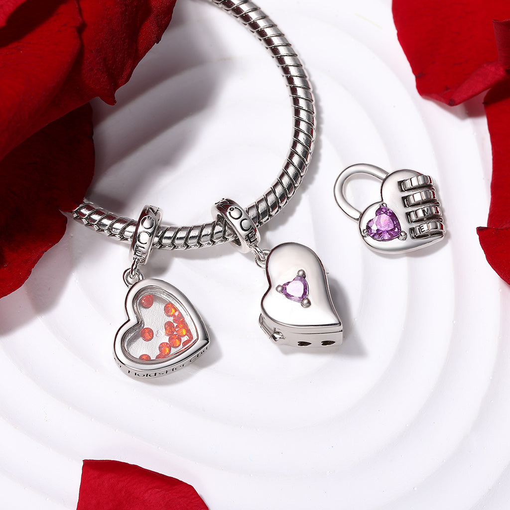 Gnoce Love Multiple Photo Locket Engravable Pendant Dangle Charm_2