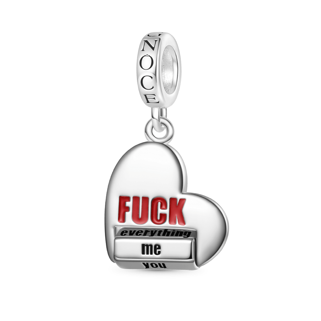 Gnoce Heart Rotating 'FUCK' World Pendant Dangle Charm_2