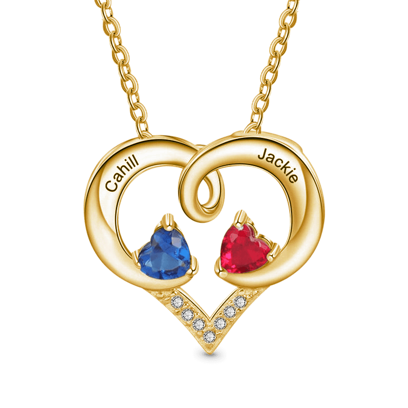 Gnoce Simple Love Heart Birthstone Necklace_3
