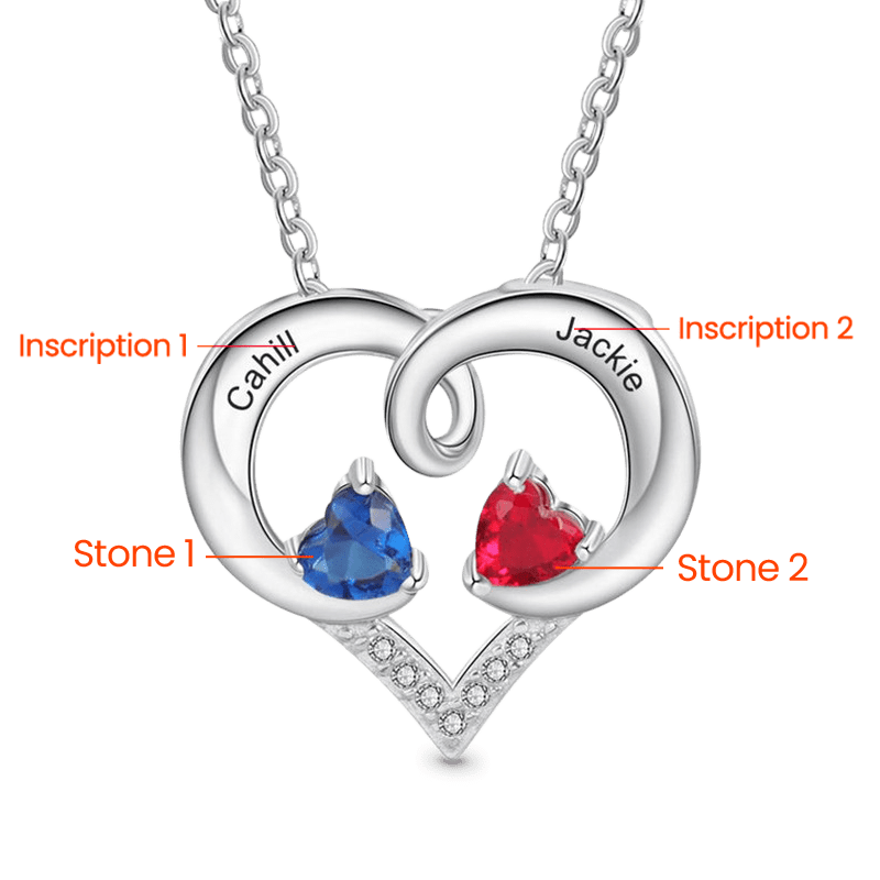 Gnoce Simple Love Heart Birthstone Necklace_2
