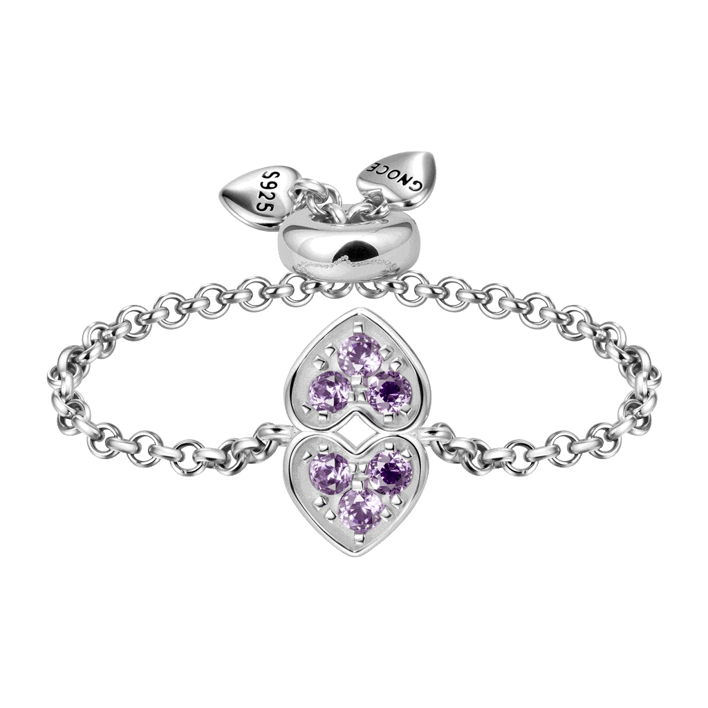 Gnoce Adjustable Chain Initial Love Ring_1