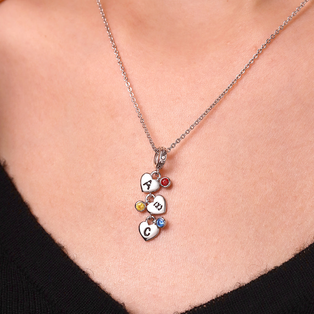 Gnoce Heart-shaped Hollow Personalized 1-6 Letters Pendant Dangle Charm_6