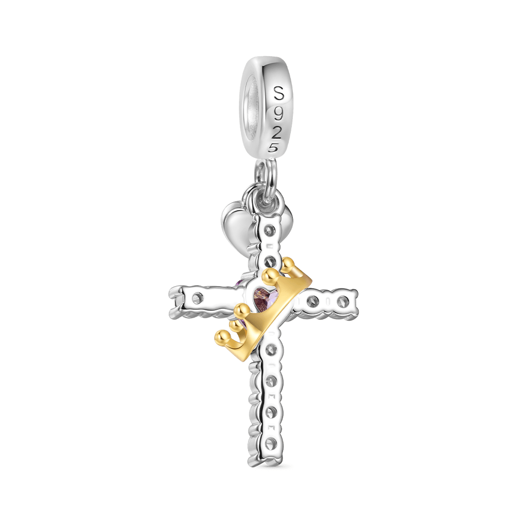 Gnoce Gold Crown of Thorns Nail Cross Pendant Dangle Charm_3