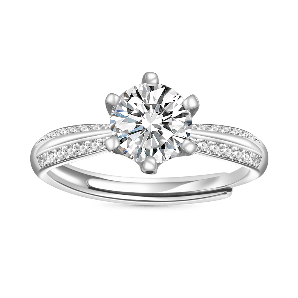 Gnoce Classic 1ct VVS Moissanite Cathedral Engagement Ring_1