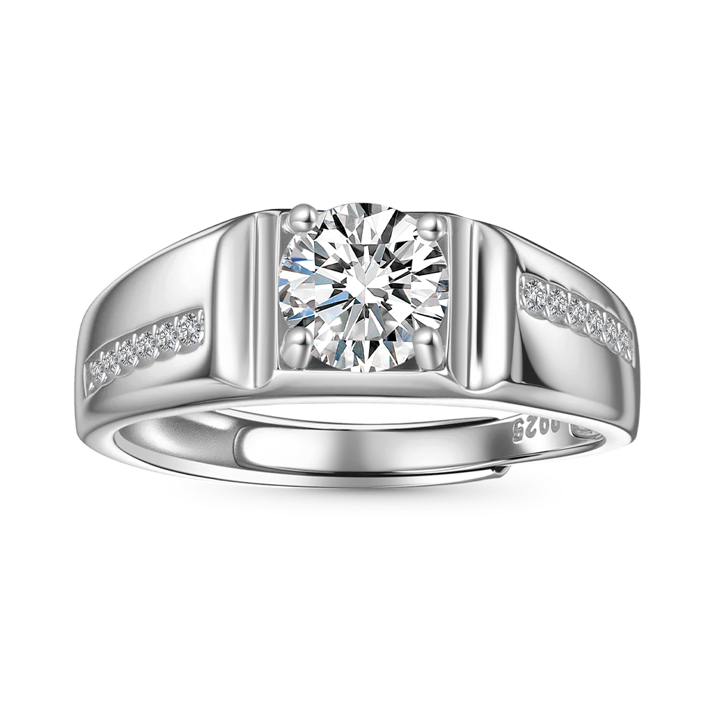 Gnoce Luxury 1Ct D Color VVS Moissanite Men Wedding Ring_1