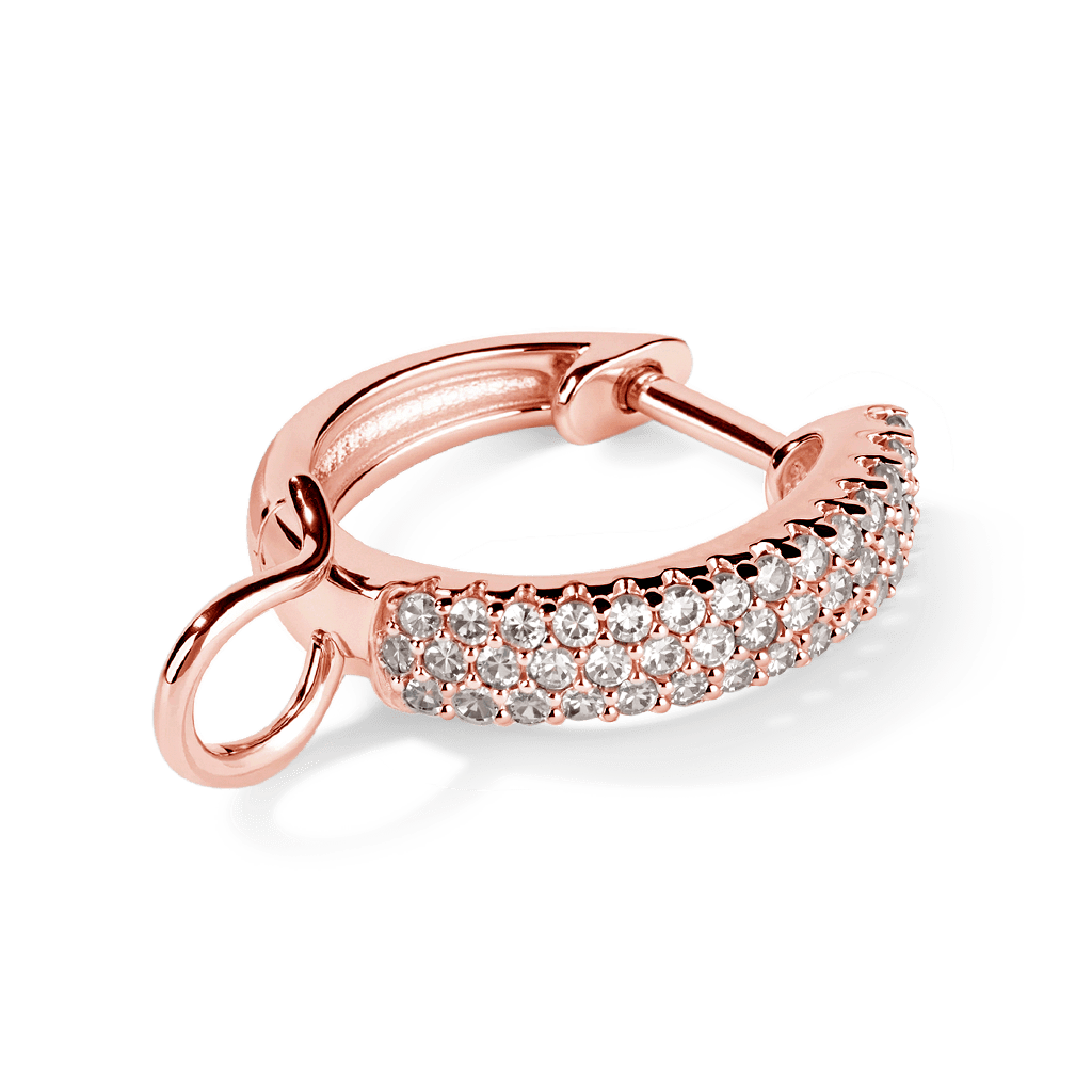 Gnoce "Make You Special" Basic Earring Lever Back Hook Hoop Sterling Silver With Cz 18k Rose Gold Plated (Exclude Pendant)_2