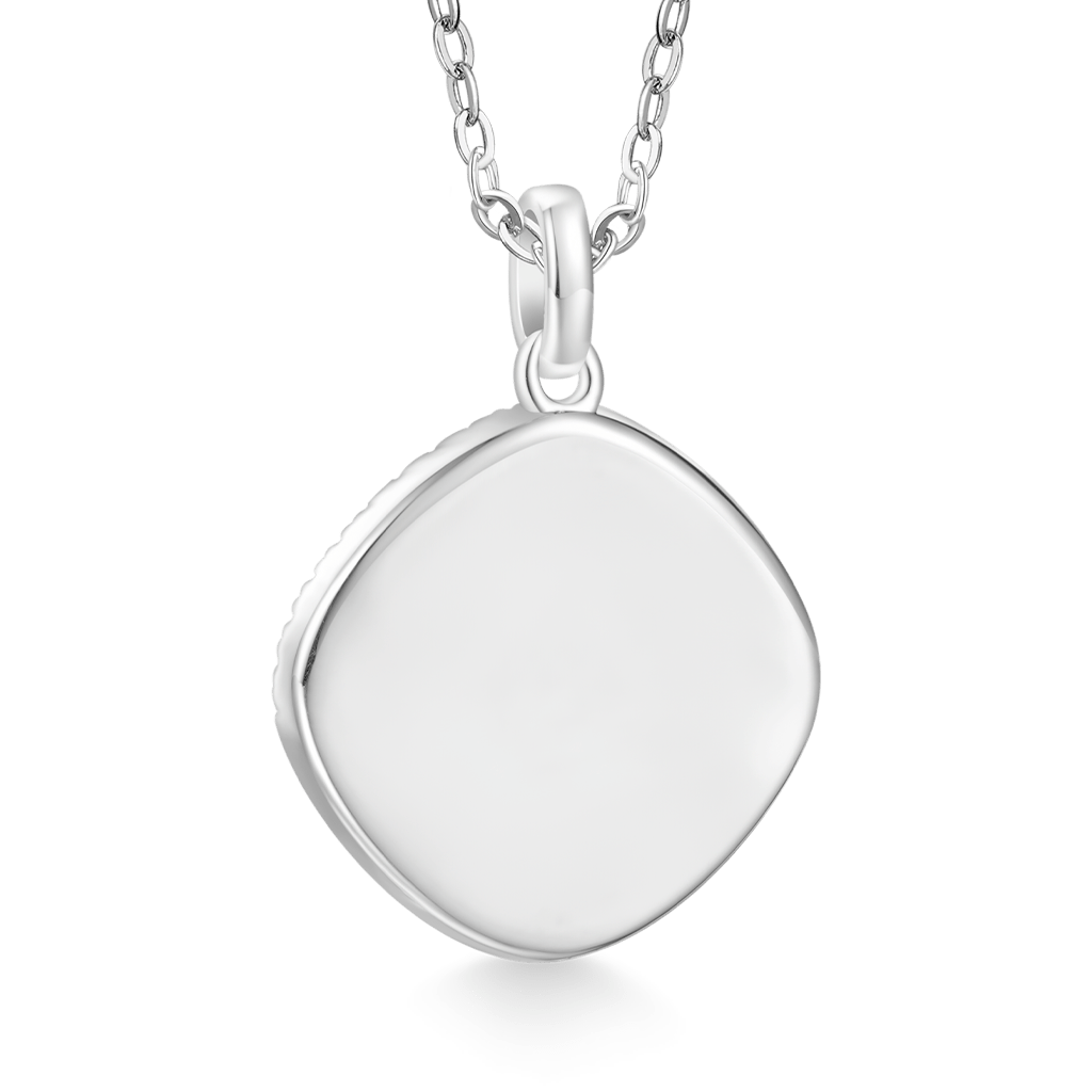 Gnoce Deep Violet-purple Diamond Pendant Necklace Platinum-plated Silver Blend_3