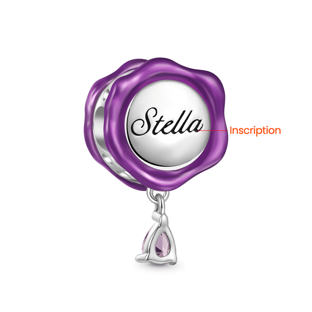 Gnoce Beautesque Cosmic Compass Teardrop Engravable Charm_3