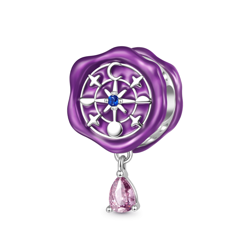 Gnoce Beautesque Cosmic Compass Teardrop Engravable Charm_2