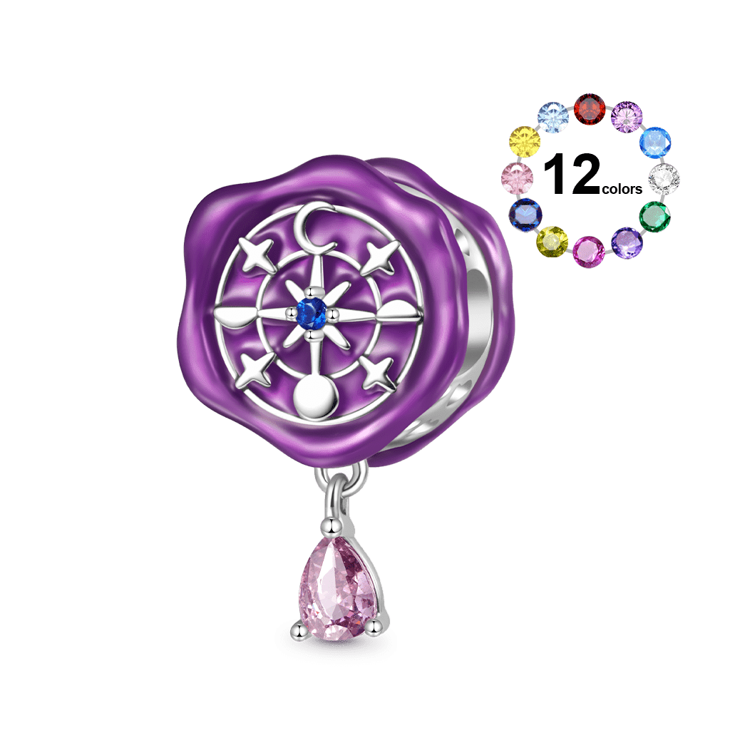Gnoce Beautesque Cosmic Compass Teardrop Engravable Charm_1