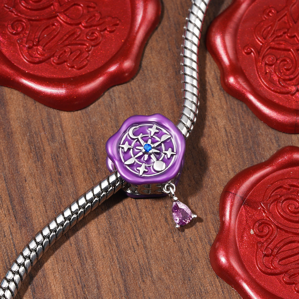 Gnoce Beautesque Cosmic Compass Teardrop Engravable Charm_5