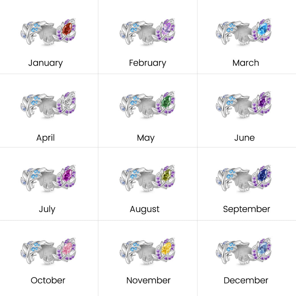 Gnoce Gradient Feather Inlaid Gemstones Charm_4