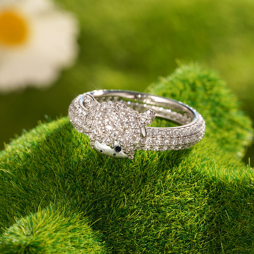 Gnoce Highland Cow Diamond Ring Platinum-plated Silver Blend_3