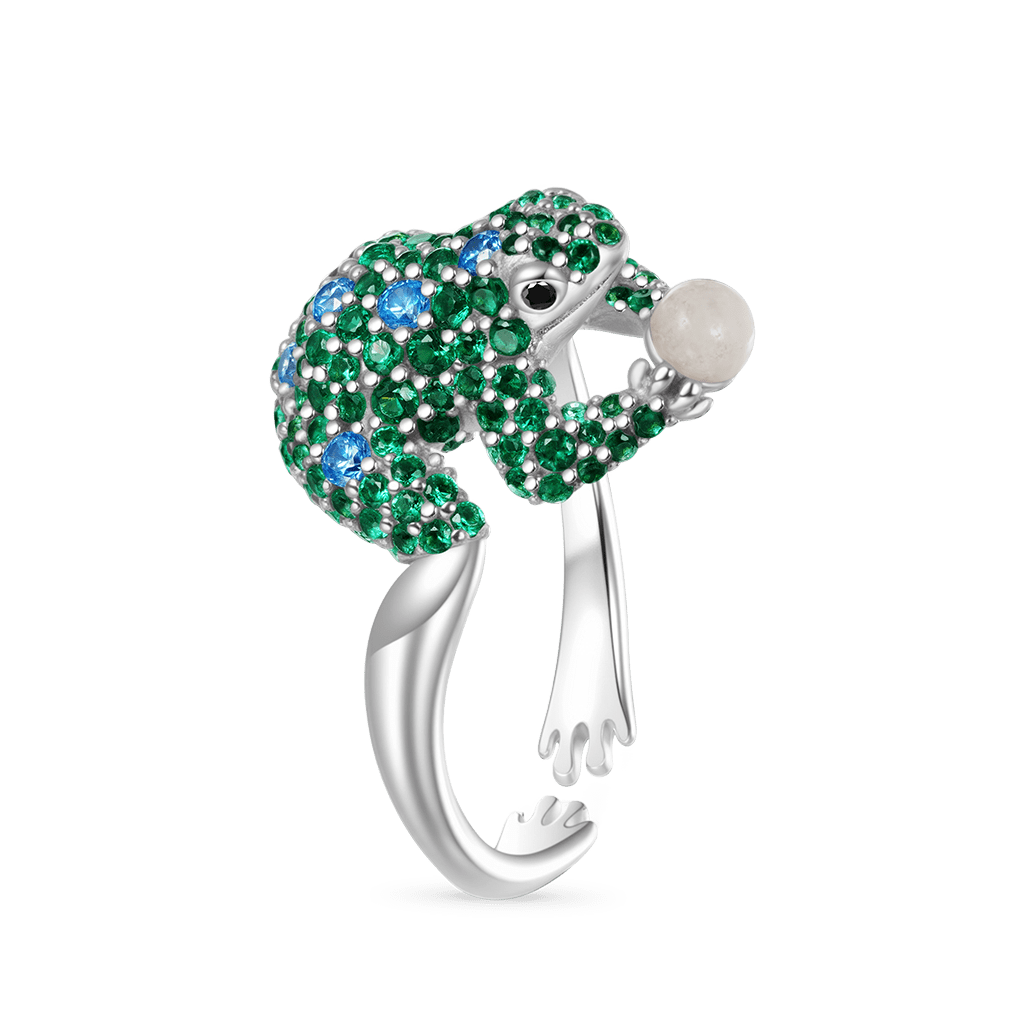Gnoce Creative Frog Adjustable Open Ring_3
