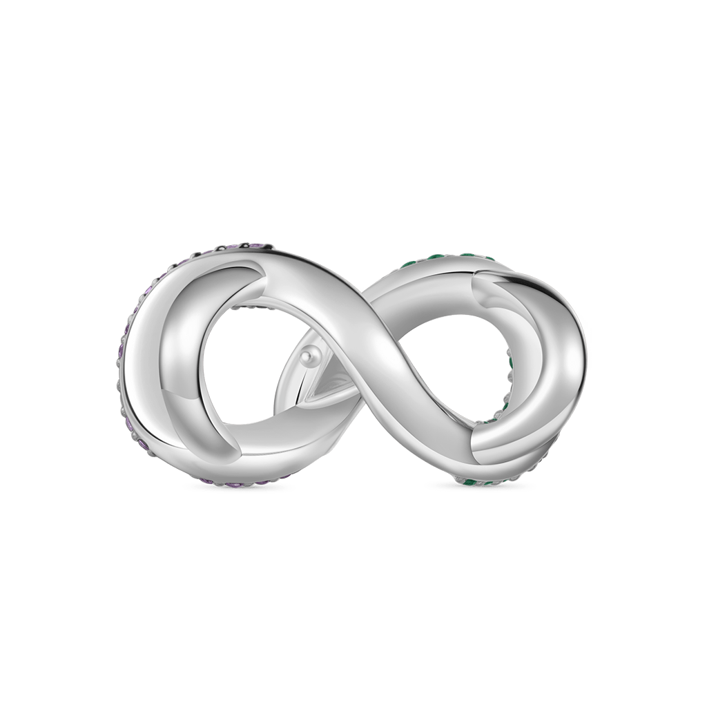 Gnoce Ouroboros Inlaid Zircon Birthstone Charm_4