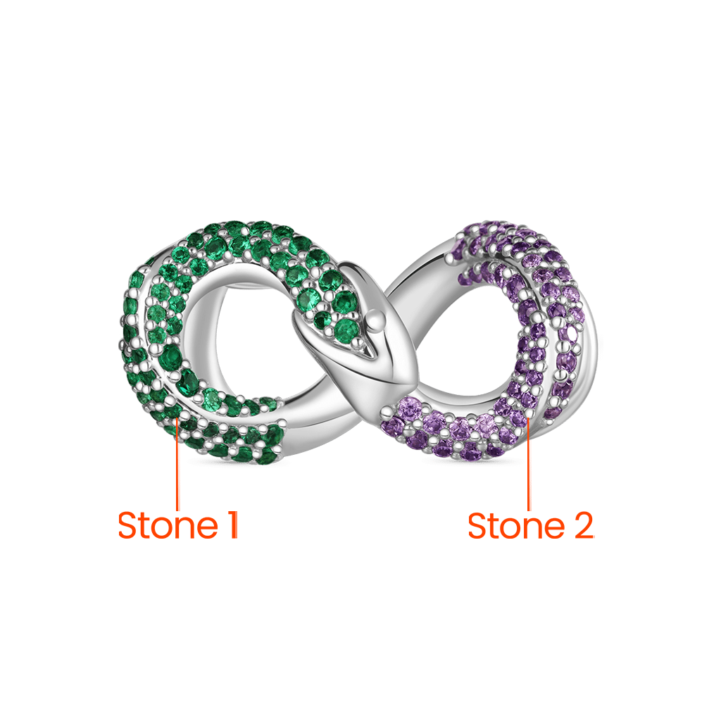 Gnoce Ouroboros Inlaid Zircon Birthstone Charm_3