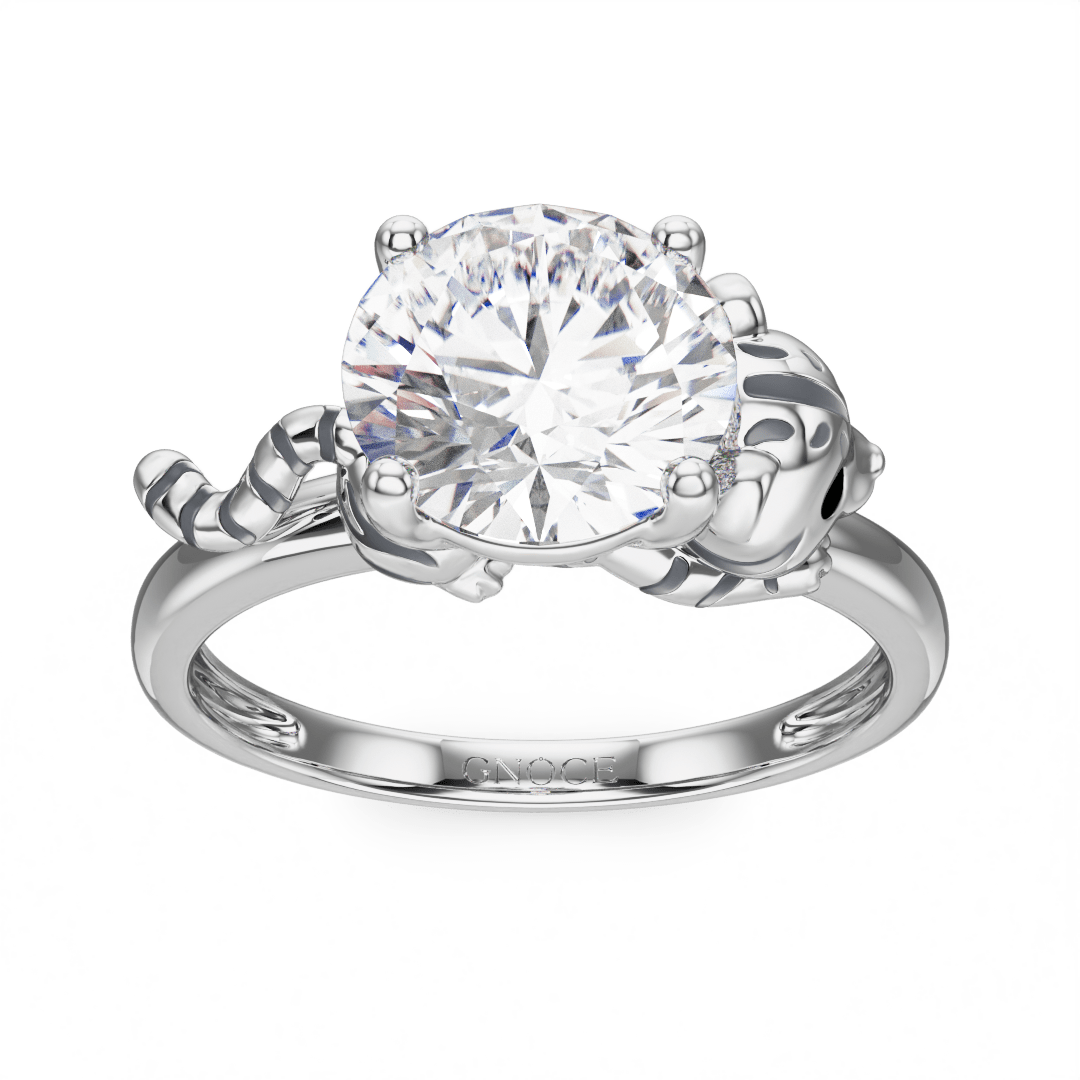 Gnoce White Tiger Embraces Moissanite Round Cut Ring_2