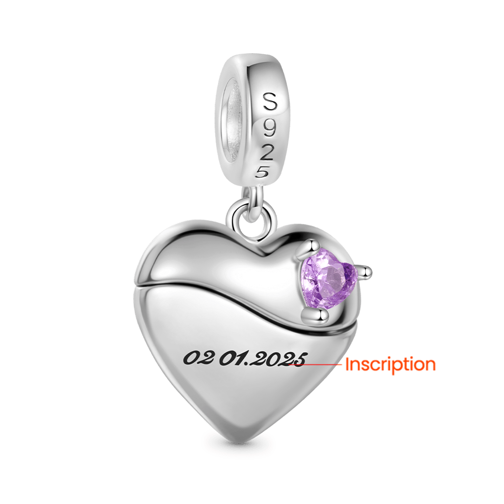 Gnoce Engravable Gender Reveal Birthstone Pendant Dangle Charm_3