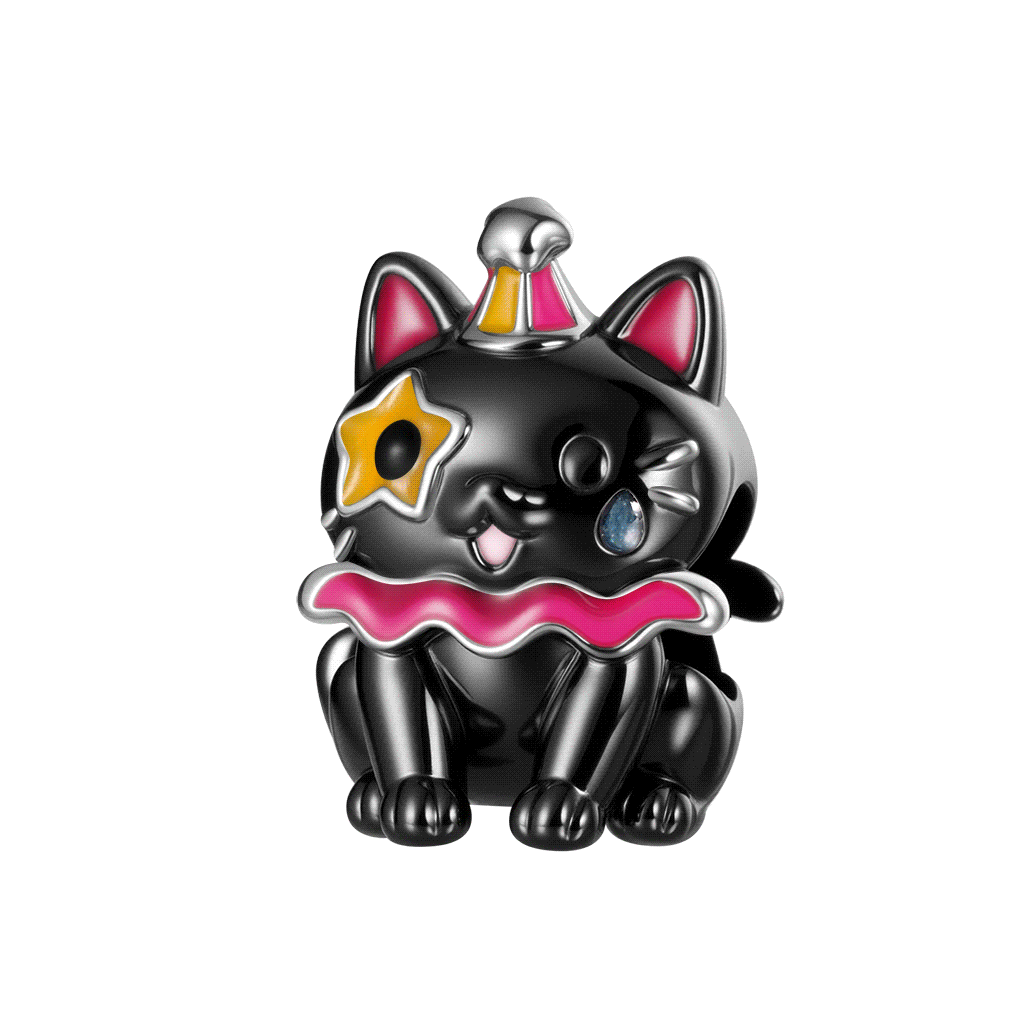 Gnoce Black Cat Clown Glow-in-the-Dark Charm_1