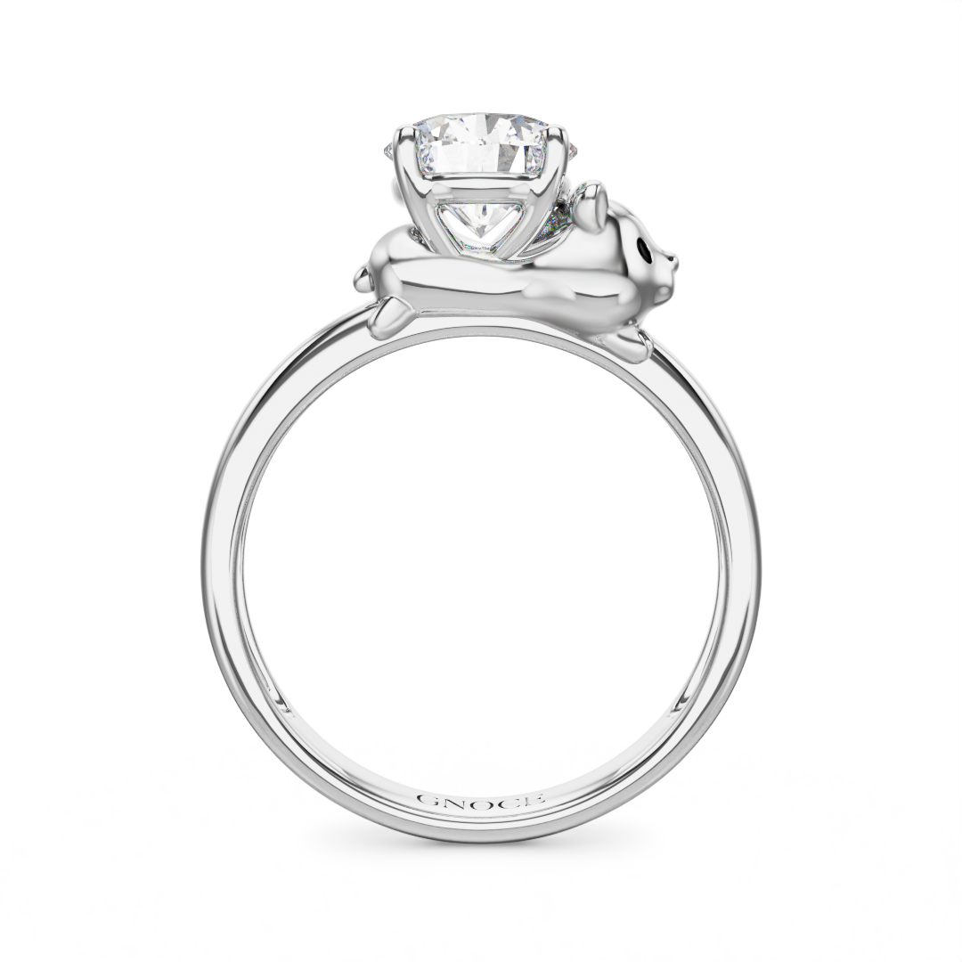 Gnoce Hamster Embraces Moissanite Round Cut Ring_5
