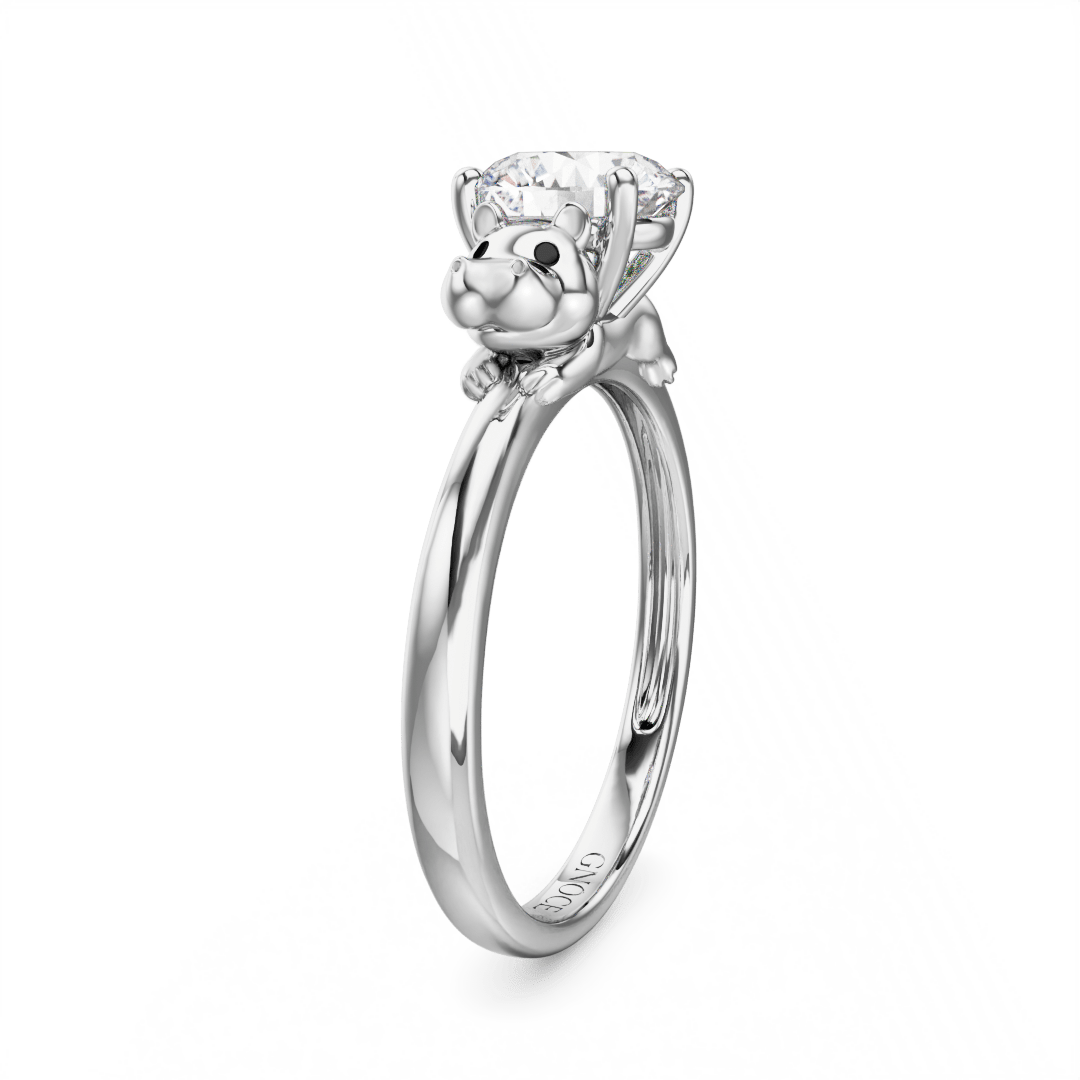 Gnoce Hippo Embraces Moissanite Round Cut Ring_4