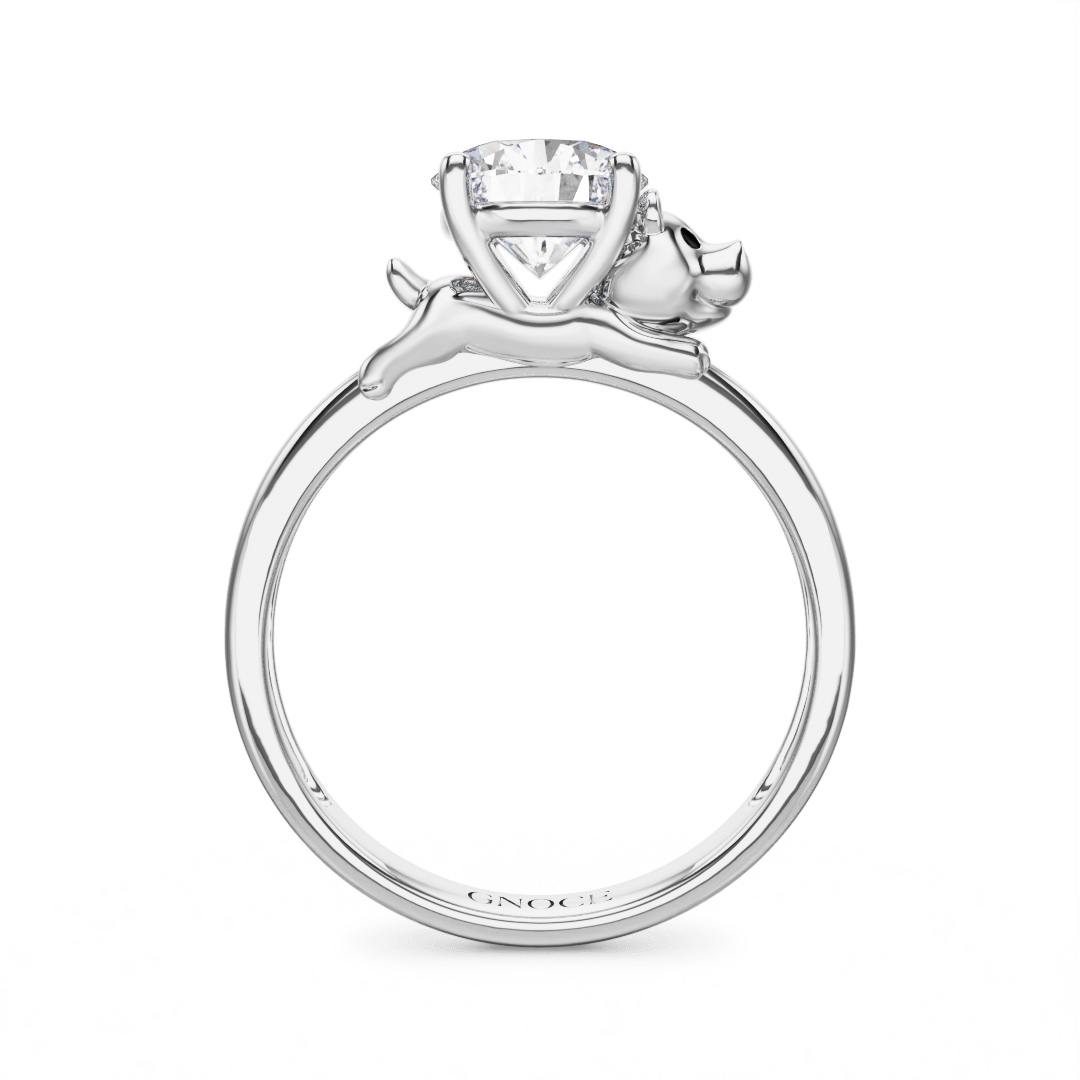 Gnoce Hippo Embraces Moissanite Round Cut Ring_5