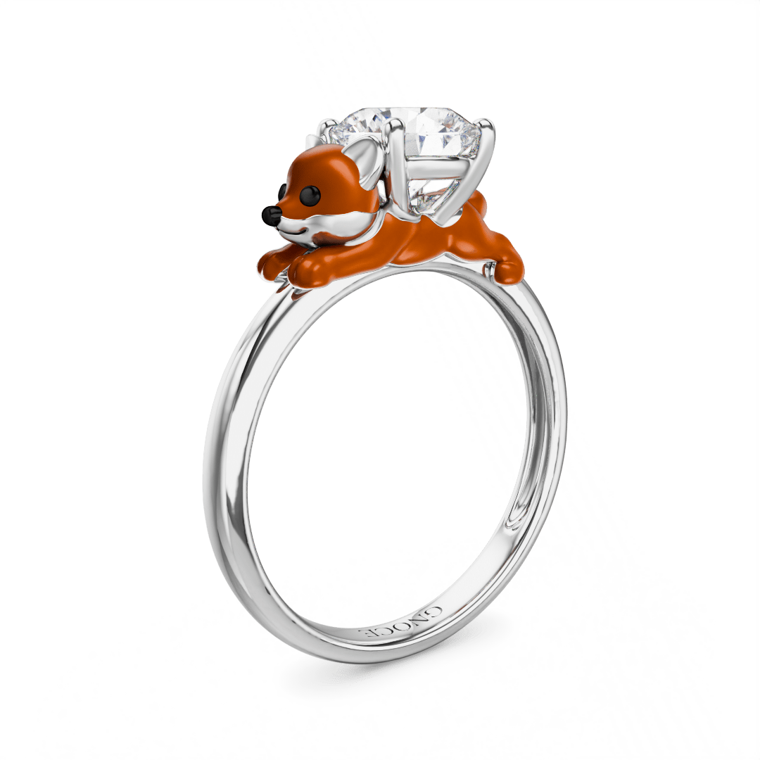 Gnoce Fox Embraces Moissanite Round Cut Ring_1