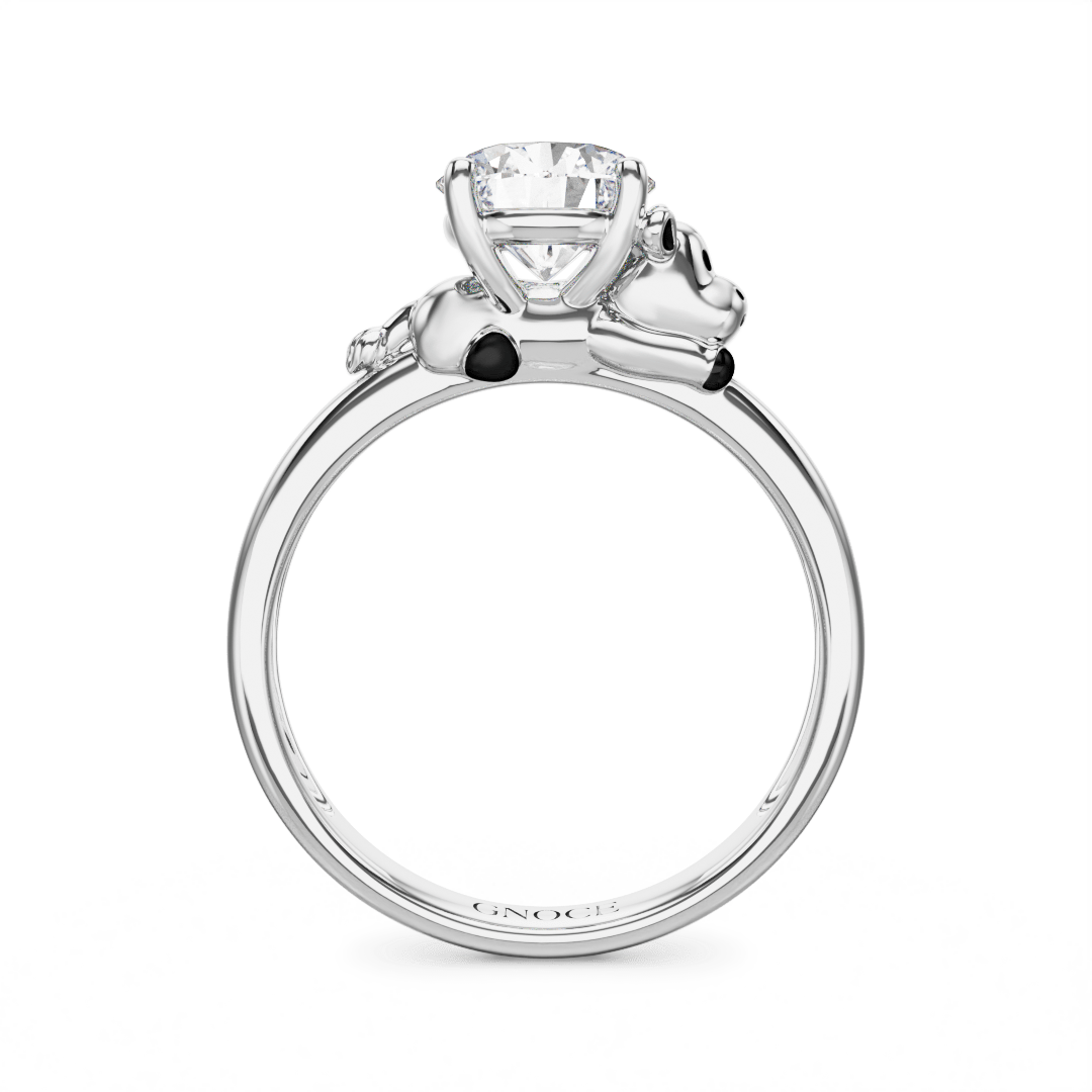Gnoce Dairy Cow Embraces Moissanite Round Cut Ring_5