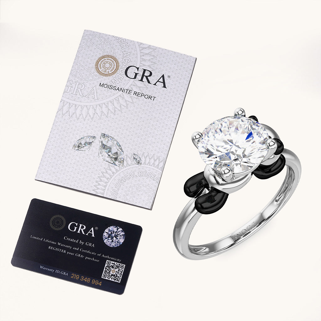 Gnoce Panda Embraces Moissanite Round Cut Ring_6
