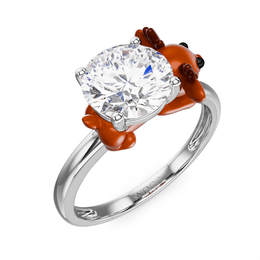 Gnoce Reindeer Embraces Moissanite Round Cut Ring_3