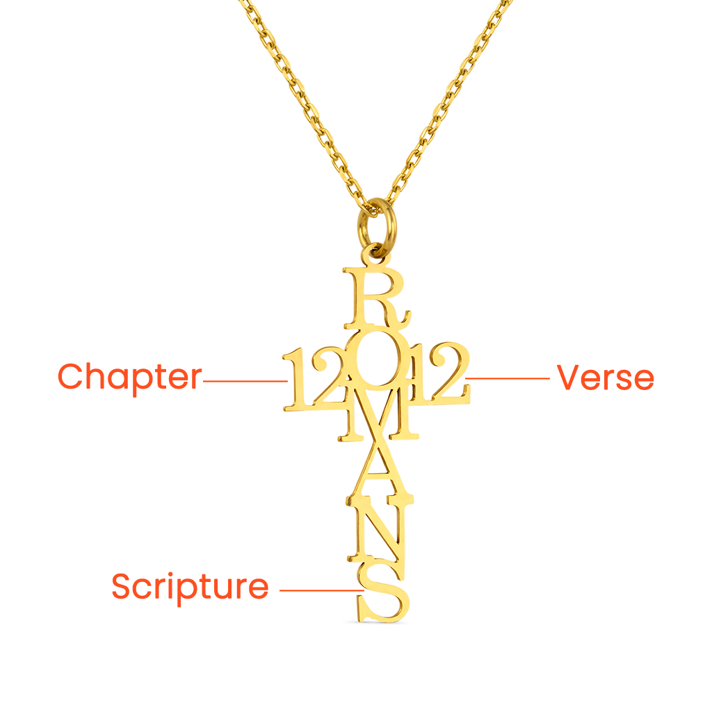 Gnoce Personalized Psalm Bible Verse Cross Necklace_2