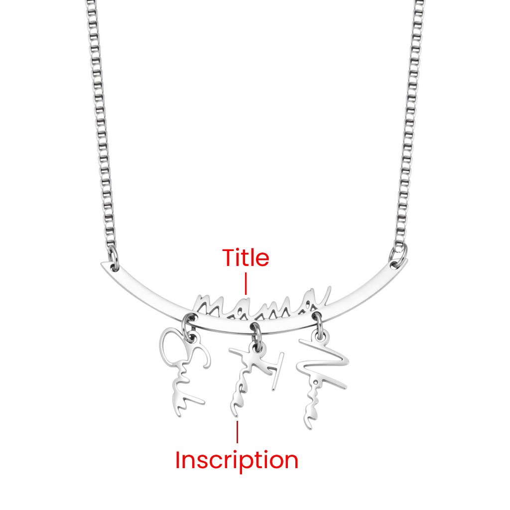 Gnoce Family Personalized Names Hanging Necklace with 1-7 Names_2